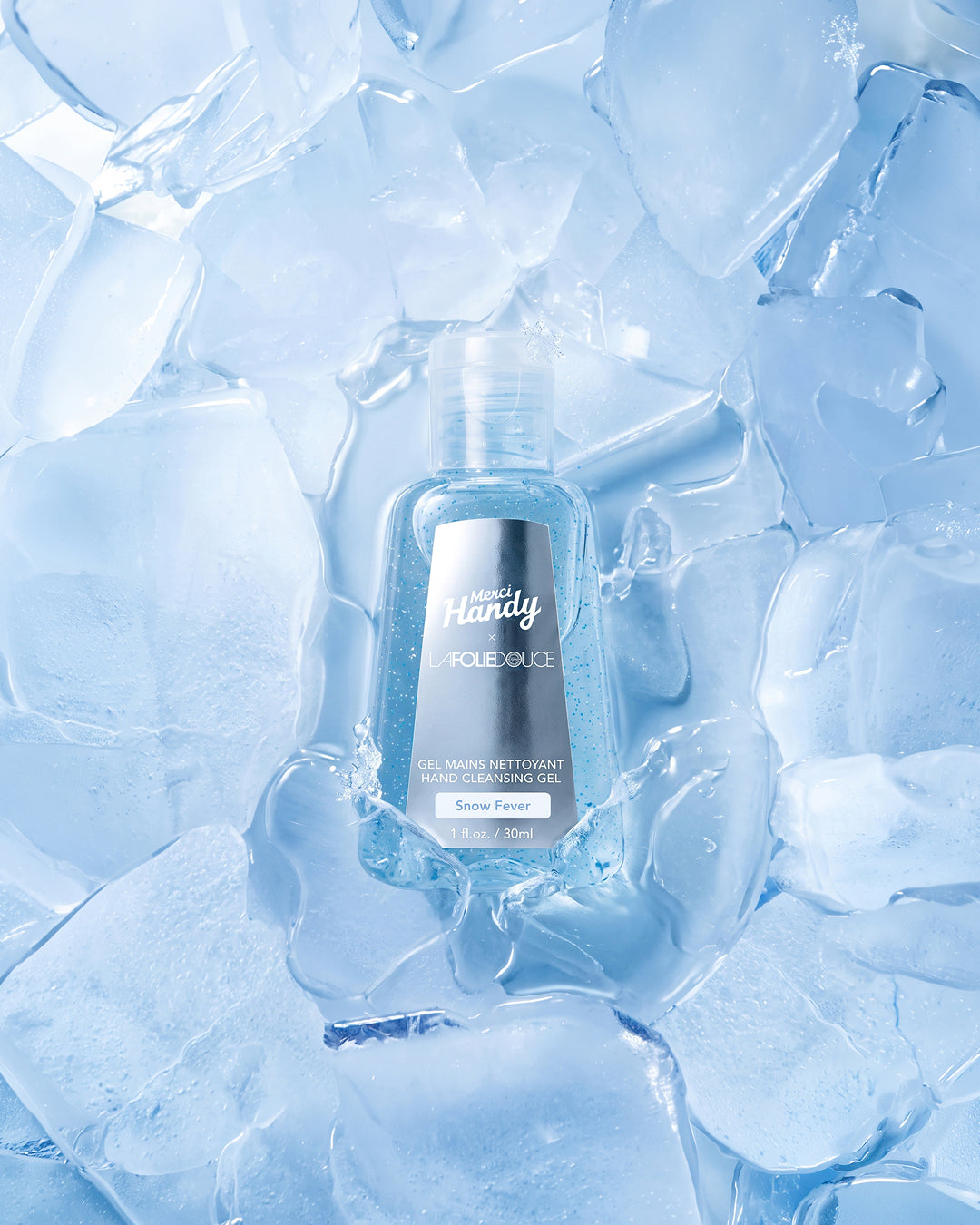 Hand Cleansing Gel x La Folie Douce™ Merci Handy – hand gel frozen in ice