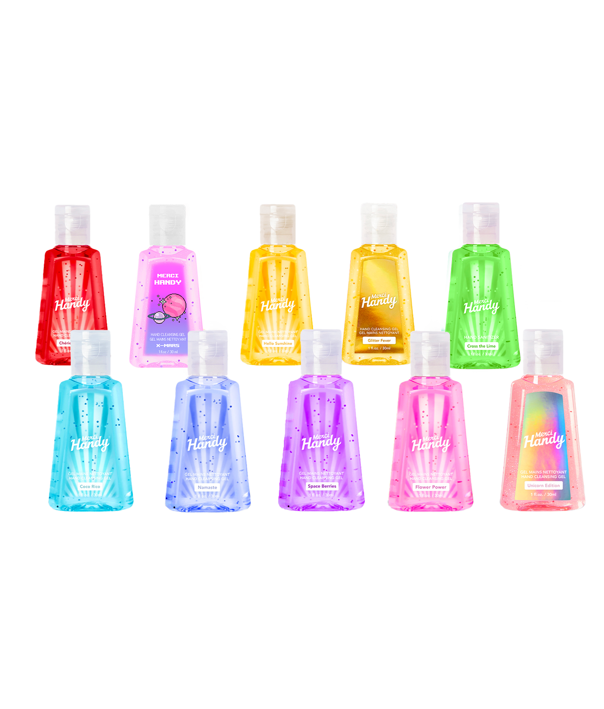 10 x gels mains nettoyants