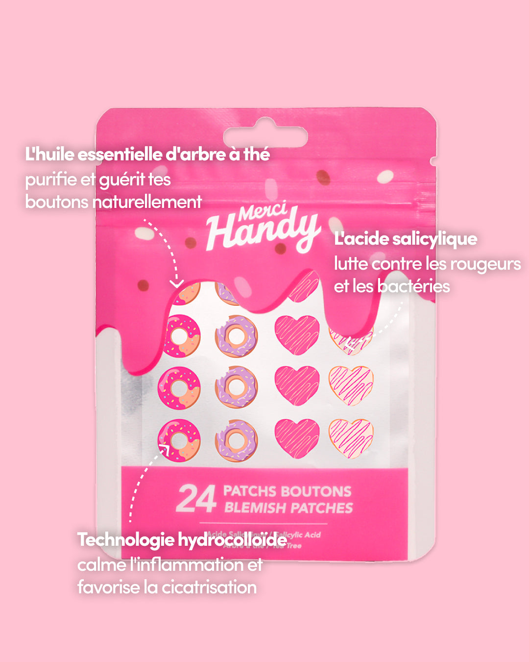 24 Patchs Boutons donuts